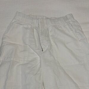 Gap white pleated linen ankle trousers